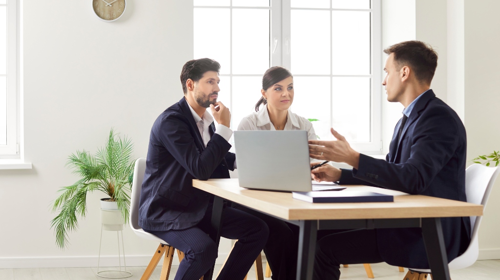 Lawyer is consulting family couple