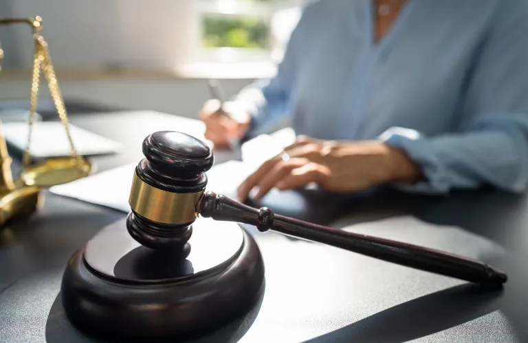 Lawyer is reviewing documents